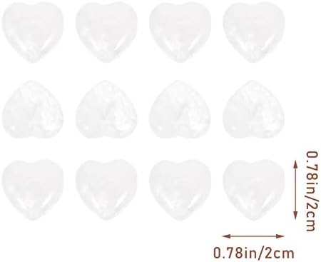 Doitool Decoraciones para salas de casa לב בצורת ריפוי טבעי קריסטל 12 יחידות ריפוי גביש רוז דקל אבן חן לאבן