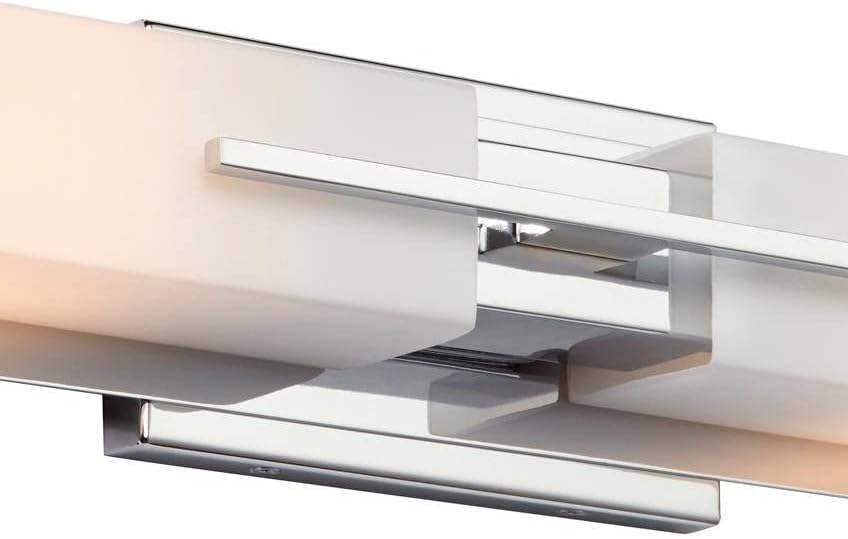 פוסיני אירו עיצוב מידטאון מודרני קיר אורות סט של 2 כרום כסף מתכת קשיחה 4 1/2 מתקן לבן זכוכית מלבני צל עבור