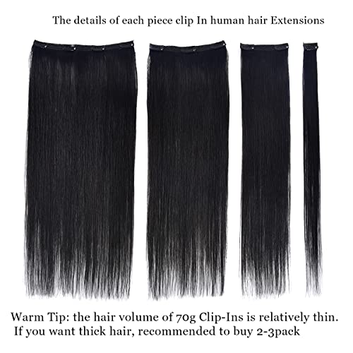 שיער טבעי קליפ בתוספות, כפול ערב קליפ רמי שיער הרחבות 70 גרם 7 יחידות משיי ישר שיער טבעי קליפ בתוספות 18