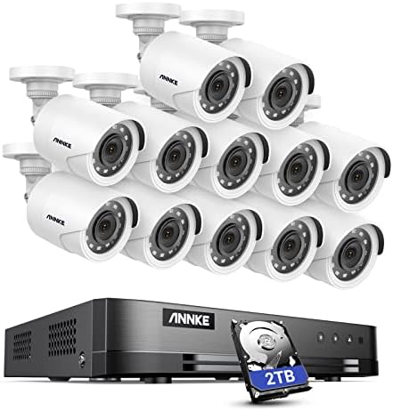 ANNKE 16CHANNEL 1080N HD מערכת אבטחת וידאו CCTV DVR 2TB כונן קשיח ו -12 מערכת מצלמות מעקב חיצוניות 2MP חיצוניות.