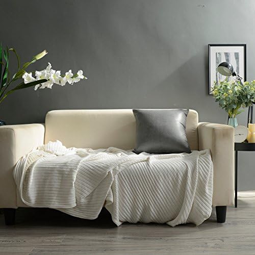 כיסוי כרית דמוי עור, מודרני מוצק דקורטיבי חדר שינה סלון מקרי כרית מרובעת לספה מיטת חיקוי עור ספה