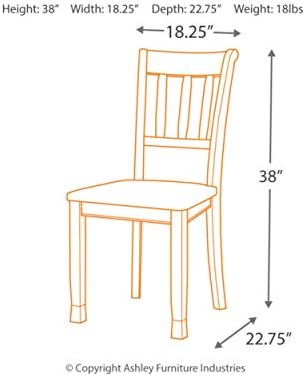 עיצוב חתימה מאת אשלי אווינגסוויל בית חווה מודרני כיסא צד לחדר אוכל, סט של 2, עשוי עץ פורניר ועץ מהונדס, שחור