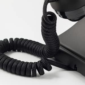 GPO 200 טלפון וינטג 'קלאסי - חיוג סיבוב, כבל בד, צלצול פעמון מסורתי - שחור