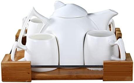 סט קומקום וונגז סט תה סט תה סיר תה מערך תה קרמיקה מודרני עם מגש עץ סט קפה סט פשוט סיר אחר הצהריים אחר הצהריים