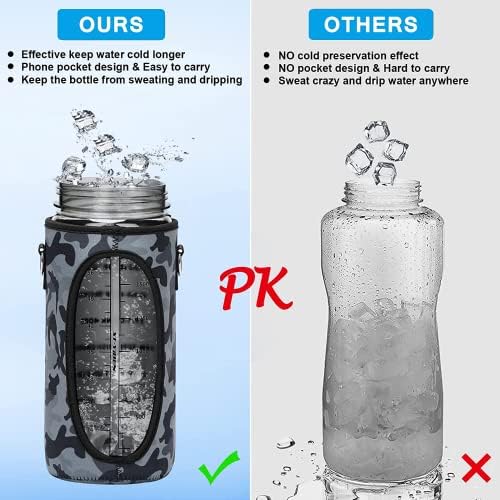 בקבוק מים חצי ליטר עם שרוול 2 ליטר חסין דליפות ללא מוטיבציה לשתות בקבוק מים עם קש וסמני זמן מותאמים