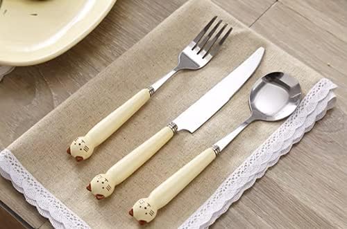 סכין, מזלג וכפית שלוש-חתיכה סט של ביתי חמוד מערבי כלי שולחן לאכילת ילדים של סכין, מזלג, כפית