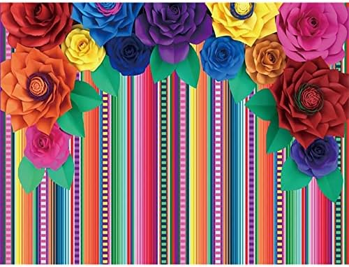 כלורופלסטיד פיאסטה תמונה רקע מקסיקו פיאסטה רקע 8 * 6 רגל צבעוני פרחים אנכי פסים צילום רקע סינקו