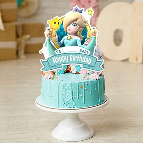 נסיכת רוזלינה נושא מסיבת קישוטים, נסיכת רוזלינה יום הולדת ספקי צד כולל באנר - עוגת טופר-12 צילינדר
