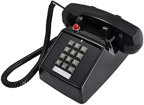 טלפון סיבובי רטרו של Geltdn, לחצן לחצן חיוג טלפון עתיק שחור, טלפון מלון לבית ו