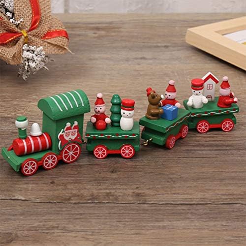 Veemoon חג המולד אקספרס רכבת תפאורה, קישוט רכבת מיני מעץ לגן מסיבת חג המולד, תחת רכבת עץ חג המולד לציוד לקישוט