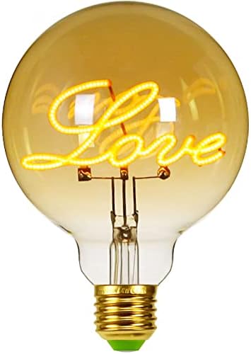 צורת אהבה מכתב דקורטיבי מנורת שולחן הנורה, אדיסון נורות 4 ואט בציר אדיסון הנורה ז95 רטרו הוביל