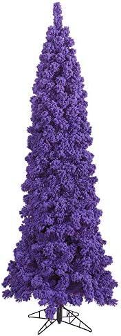 Vickerman 5.5 'עץ חג מולד מלאכותי של אשוח סגול, לא מואר - עץ סגול מכוסה שלג מכוסה - עיצוב בית