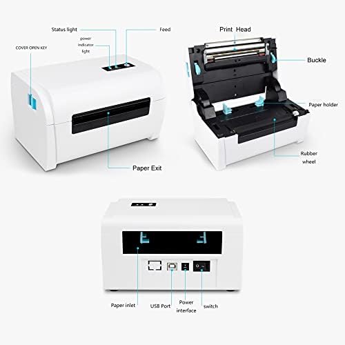 מדפסת תווית תרמית של ZhuHW עבור 4x6 תווית חבילה משלוח 160 ממ/שניות מהירות גבוהה מדפסת מדפסת תרמית מקסימום .110