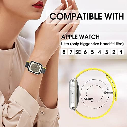 תואם להקת Apple Watch 38 ממ 40 ממ 41 ממ 42 ממ 44 ממ 45 ממ 49 ממ, תואם לסדרת Iwatch Ultra 8/7/6/5/4/3/2/1/SE,