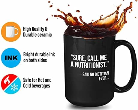 בועת חיבוקים דיאטנית קפה ספל 15 עוז שחור-אמר לא דיאטנית אי פעם-רשום דיאטנית תזונאית בשלנים טבעוני