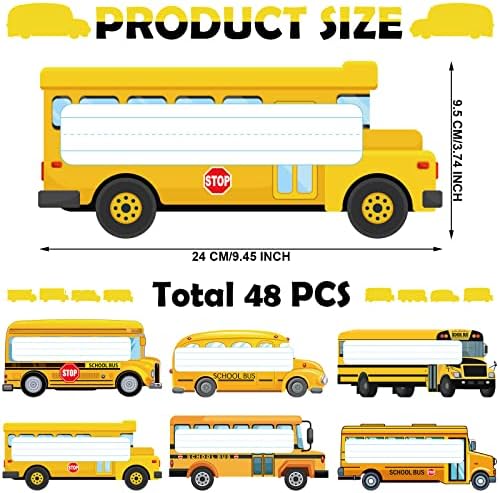 48 מחשב תגי באוטובוס בית ספר לתוויות קוביות או תוויות ארונות לילדים תוויות תג תוויות שם צלחת גזרת אוטובוס מדבקה