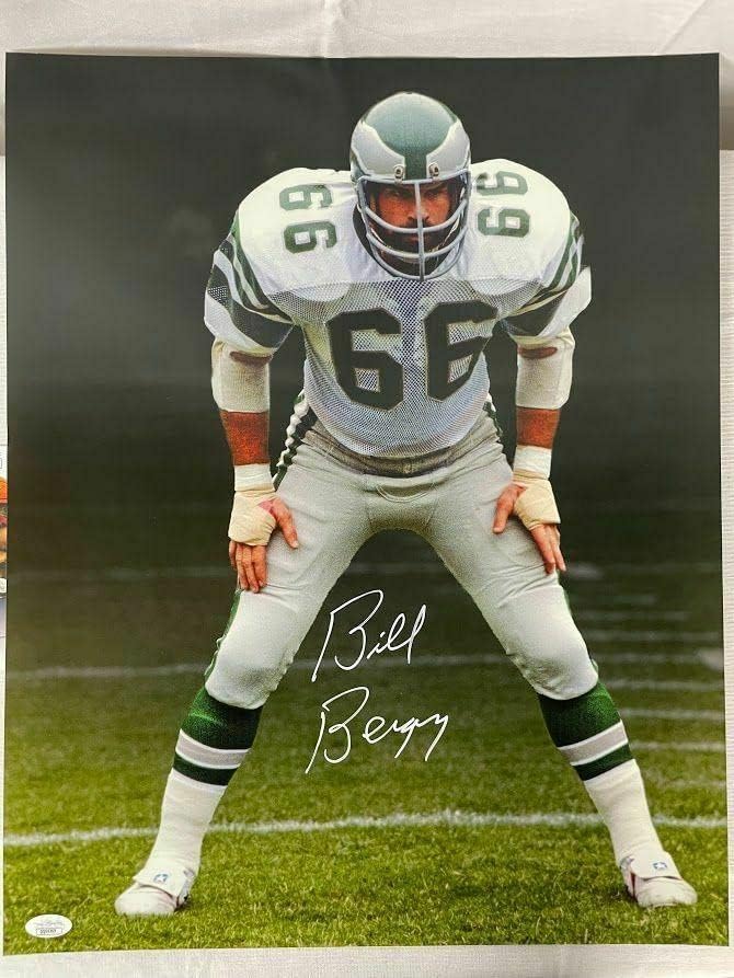 ביל ברגי חתם על חתימה עם חתימה פילדלפיה איגלס 16x20 צילום JSA QQ04369 - תמונות NFL עם חתימה