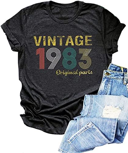 חולצת T וינטג '1983 לנשים חולצות יום הולדת 40 חולצות נשים רעיון מתנה חולצות מסיבת יום הולדת