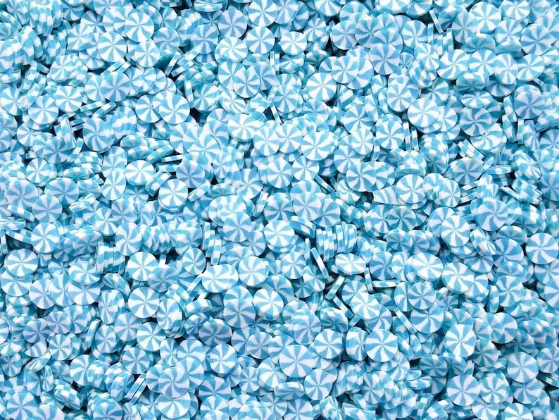 כחול מנטה פולימר חימר קינוח סוכריות פרוסה וזורה / נייל אמנות פרוסות / מיניאטורי קינוח