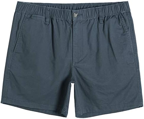 גברים של קלאסי-כושר 5.5 כותנה מזדמן מכנסיים קצרים חגורת גומי עם כיס רב יומי ללבוש הליכה קיץ תלבושת