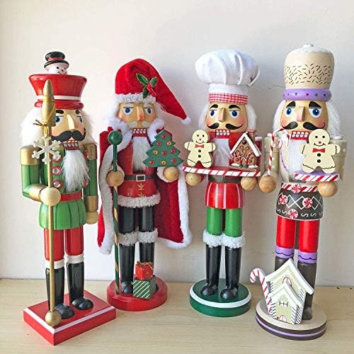 מיקרו-בריאות חג המולד סנטה עץ מפצח אגוזים חג עץ בובות לעיצוב בית קישוט 13.7 אינץ גבוה )