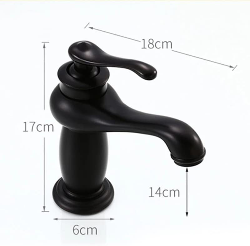 ברז אגן SDFGH פליז שחור מנורת פליז סגנון כיור אמבטיה ברז ידית יחידה סיפון מיקסר שטיפה וינטג 'ברז (צבע: A,