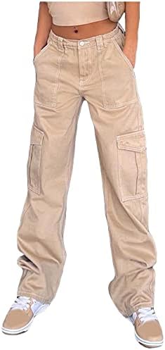 מכנסי מטען נשים מכנסי מטען בגי y2k מכנסיים רצים מכנסיים פאנק מזדמנים מרובים כיסים רגל רופפים מכנסיים