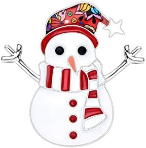 יפה 6 צבעים חג המולד שלג סיכת קסם צעיף קישוט קריקטורה פין עבור נשים בנות תכשיטי מתנה