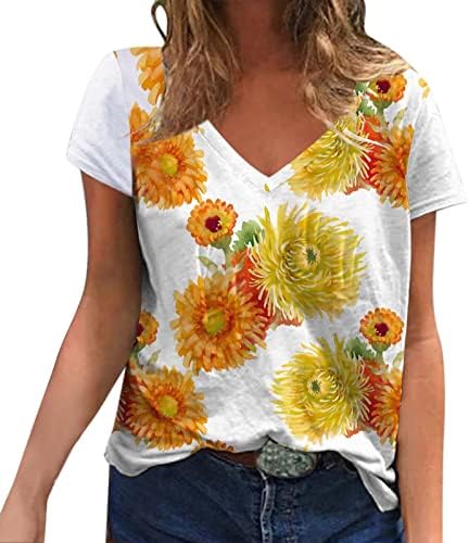 קצר שרוול גרפי חולצות לנשים חולצות קל משקל אופנה צוות צוואר בתוספת גודל טרנדי מקרית קיץ
