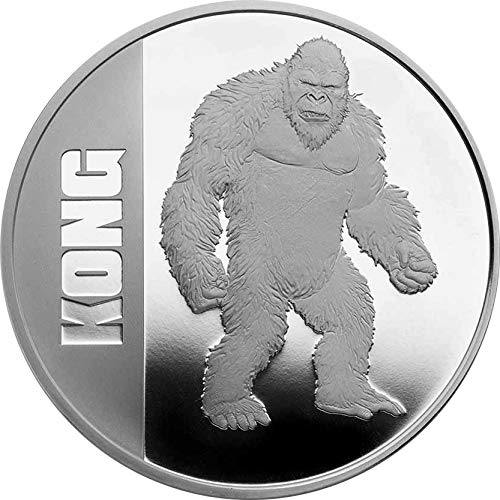 2021 de Godzilla vs Kong Powercoin Kong 1 Oz מטבע כסף 2 $ niue 2021 1 Oz הוכחה