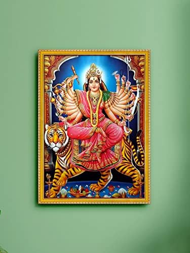 999store Durga MAA ציור צילום עם מסגרת תמונה למקדש/מנדיר דורגה קיר עיצוב פוטו -מסגרת God075