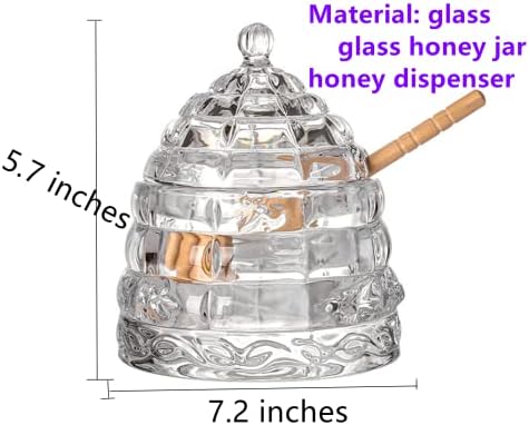 צנצנת דבש זכוכית מתקן דבש יפה מסרק דבש בצורת סיר דבש מיכל-10 אונקיות בקבוקי סירופ צנצנות מכולות עם