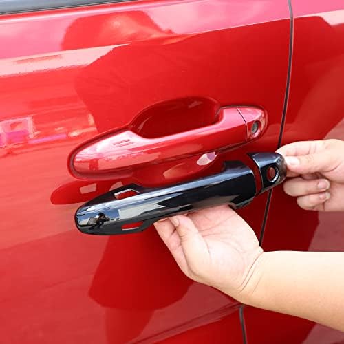 מכונית Llkuang דלת חיצונית ידית קישוט קישוט כיסוי לקצץ מתאים לטויוטה טקומה 2015-2022 ABS דלת