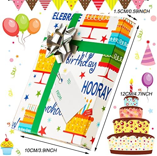 12 חתיכות מתנת כרטיס תיבת יום הולדת שמח הווה כרטיס מחזיק יום הולדת כרטיס אריזת מתנה עם 12 חתיכות