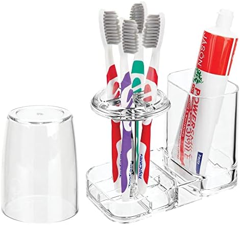 עיצוב מודרני פלסטיק יהירות אמבטיה השיש משחת שיניים & מגבר; מברשת שיניים מחזיק מעמד עם שטיפה כוס /