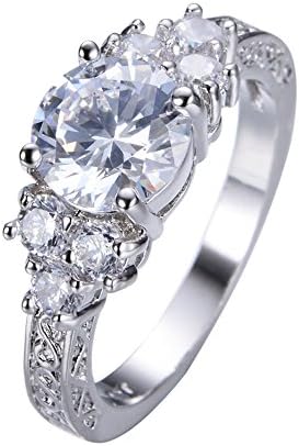 מעבדת 5.80/CT Diamond Sapphire Sapphire טבעת נישואין 10kt תכשיטים מזהב לבן