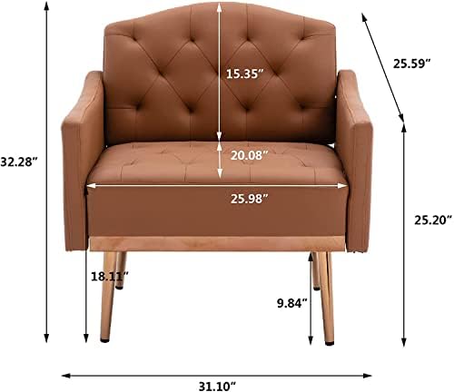 אוללה פו עור מבטא כיסא עם זרועות לסלון, מודרני מצויץ אחת ספה כורסא עם זהב מתכת רגליים מרופד קריאת
