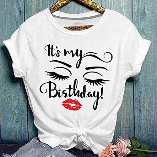 שלה שלי יום הולדת חולצה לנשים נהדר גרפי חולצה עבור מסיבת יום הולדת מצחיק מכתב מודפס חולצה למעלה