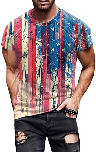 חולצת הדפס דגל אמריקאית יום עצמאות לגברים חולצות פטריוטיות לגברים חולצת טי פטריוטית טי קיץ חוף קיץ