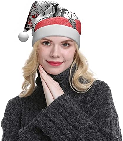 עש רדוף בוטני סנטה כובע למבוגרים, גדול חג המולד כובע נוח חג המולד ליל כל הקדושים תלבושות