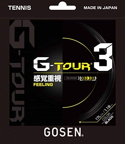 Gosen G-Tour 3, 17L שחור 770 'תחושה טובה על השפעה, מחרוזת טניס פוליאסטר