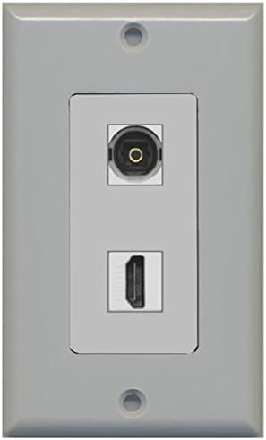 Riteav - 1 Toslink יציאת שמע דיגיטלית 1 ו 1 Port Port Wall Plate - חום - סוגר כלול