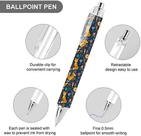 שועל צבעוני 0.5 ממ עט כדורים עט נשלף דיו כחול נשלף מתנה עטים עגולים לנשים כתיבת מחברת גברים נשים