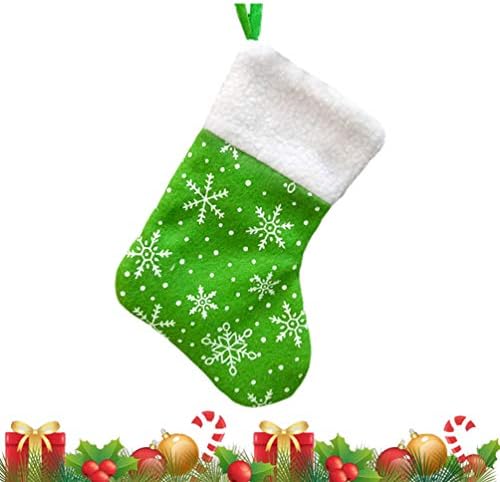 AMOSFUN גרבי חג מולד מסורתיים עם דפוס פתית שלג גרבי גרבי גרביים לעץ חג המולד קישוטים לקישוטים קישוטים ירוקים