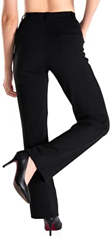 יוגיפס, לולאות חגורה, קטנטן לנשים/רגיל/גבוה מותניים גבוהים נמתחים ברגל ישר רגועה מכנסי שמלת