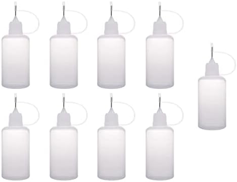 18 יחידות ציוד לבן ריק מפלסטיק כובע מחט קצה קצה בקבוקי בקבוקי ML מתקן מנורה שקופה קעקועים נוזלים