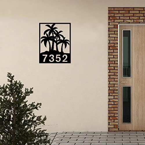 שלט מתכת Alioyoit מספרי כתובת מותאמים אישית כפות ידיים עץ עץ הניתן להתאמה אישית לייזר מתכת קיר קיר עיצוב עיצוב