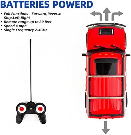 BDTCTK 1/24 אדום מחוץ לכביש H2 רכב שלט רחוק קרוס קאנטרי עם אורות טנק מתנה נהדר צעצוע רכב רכב לבנים ובנות