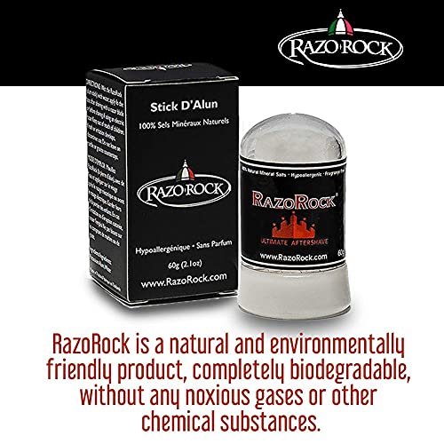 מקל אלום Razorock - 60 גרם - אחרי מקל גילוח - ריפוי טבעי וחיטוב לחתכי תער