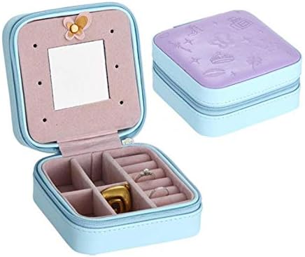 קופסת תכשיטי עור ניידת של Anncus Travel עם עגילי איפור קוסמטיים עגילי מארגן ארון קופסת אחסון תלת שכבות מתנה Sn1570